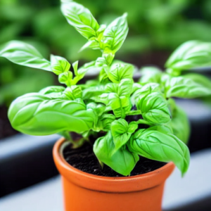 Basil in a pot